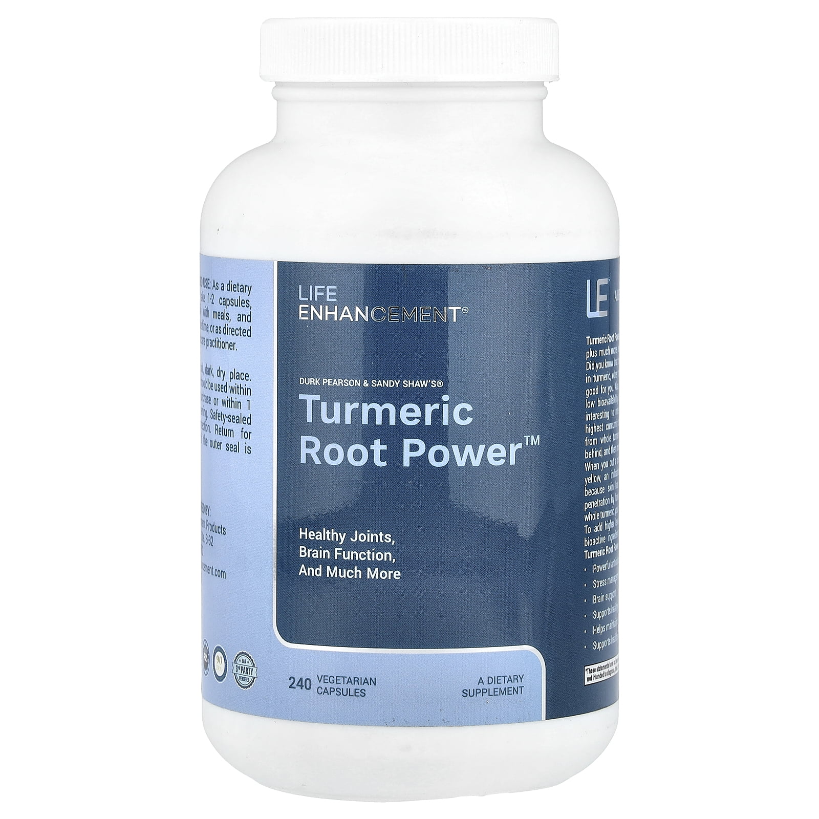 Life Enhancement Turmeric Root Power, 1,200 mg, 240 Vegetarian Capsules (600 mg per Capsule)