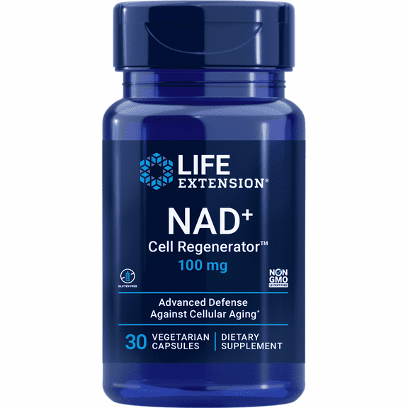 Life Extension NAD+ Cell Regenerator, 100 mg, NAD plus, energy supplement, vegetarian, 30 capsules