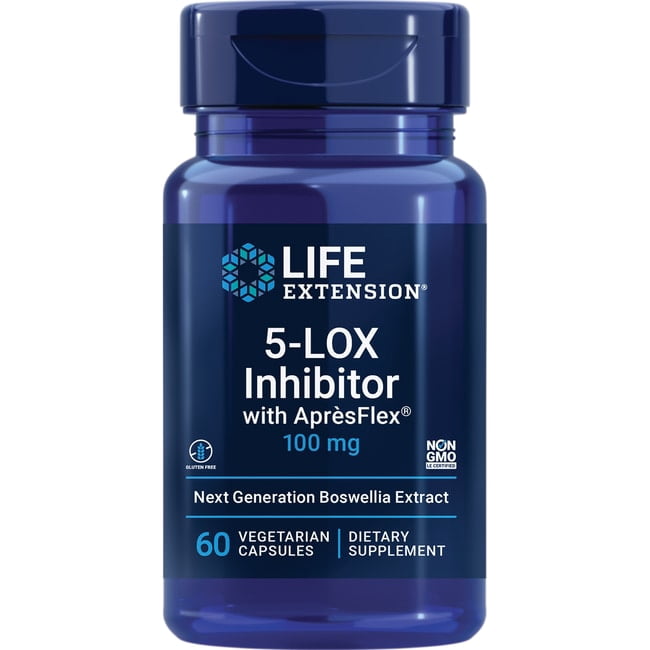 Life Extension 5-lox Inhibitor With Apr&egrave;sflex, 100 mg - Promotes Joint, Cell &amp; Arterial Health - Gluten-Free, Non-GMO - 60 Vegetarian Capsules