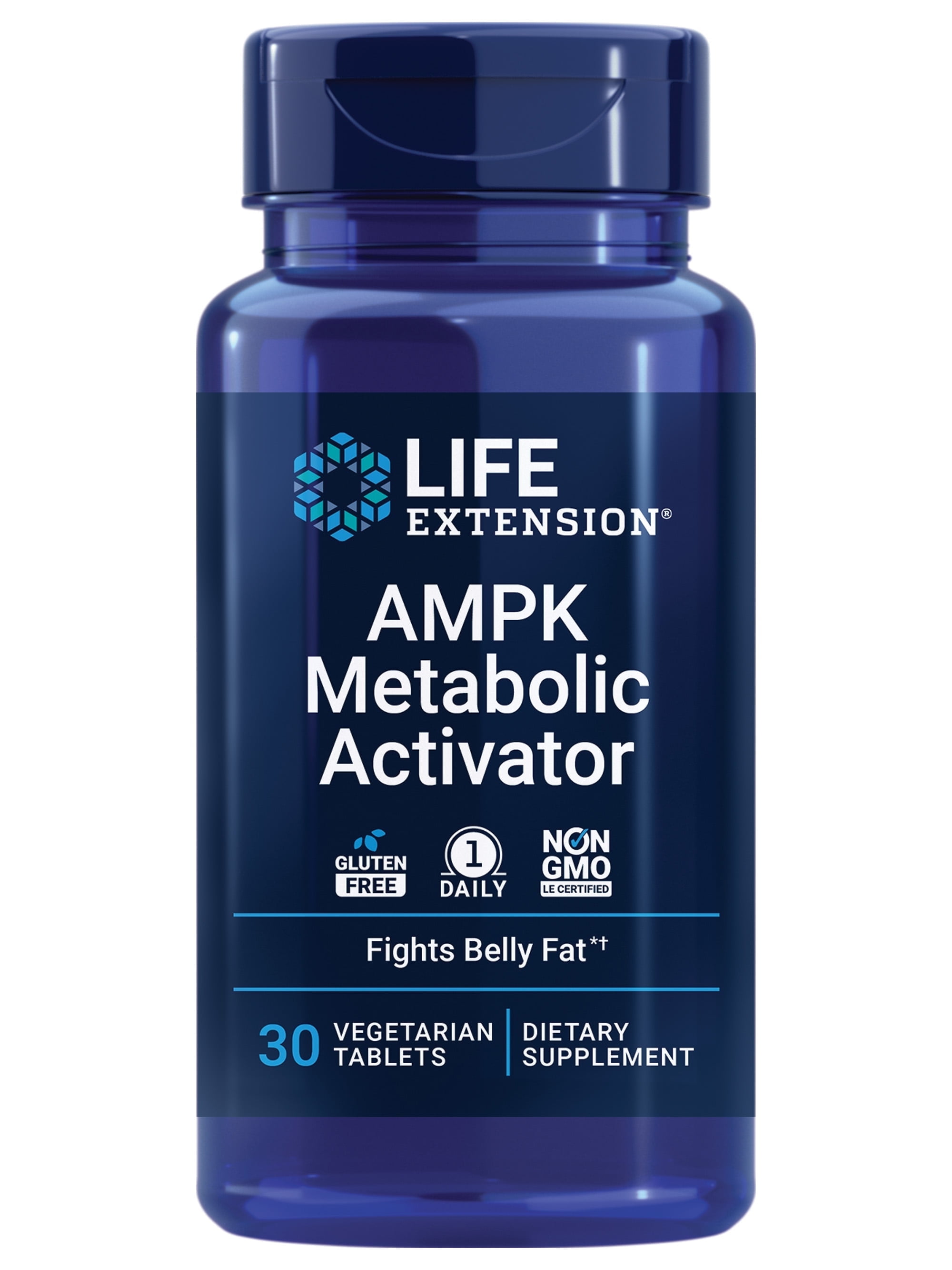 Life Extension AMPK Metabolic Activator, hesperidin, G. pentaphyllum, fight unwanted belly fat, target overall fat, gluten-free, vegetarian, 1-daily, non-GMO, 30 tablets