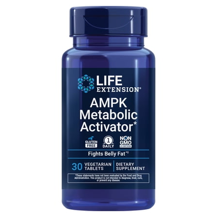 Life Extension AMPK Metabolic Activator, hesperidin, G. pentaphyllum, fight unwanted belly fat, target overall fat, gluten-free, vegetarian, 1-daily, non-GMO, 30 tablets