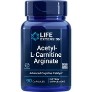 Life Extension Acetyl-L-Carnitine Arginate - For Cell Energy & Brain Health Support - Gluten-Free, Non-GMO - 90 Capsules