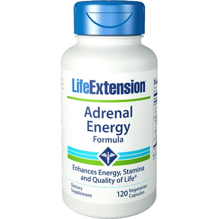 Life Extension Adrenal Energy Formula Vegetarian Capsules, 120 Ct