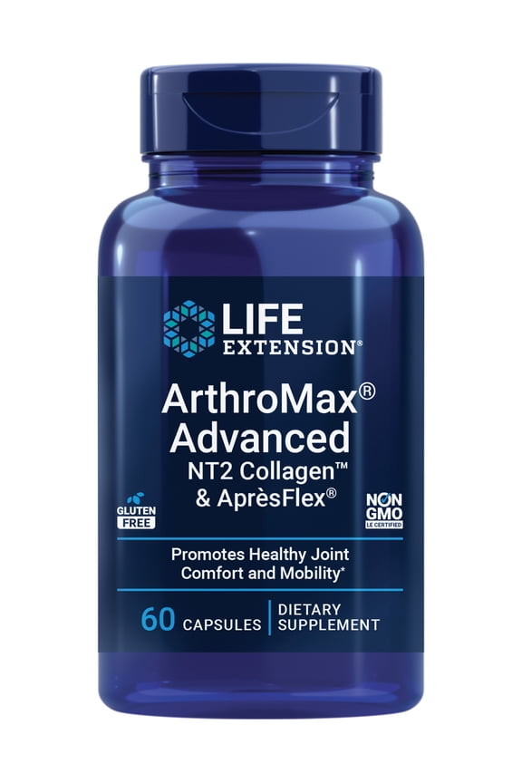ArthroMax Advanced NT2 Collagen & AprsFlex, glucosamine sulfate, Boswellia (Indian frankincense), joint health, mobility, gluten-free, non-GMO, 60 capsules