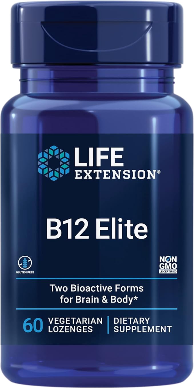 Life Extension B12 Elite, adenosylcobalamin, methylcobalamin, two active forms for brain health