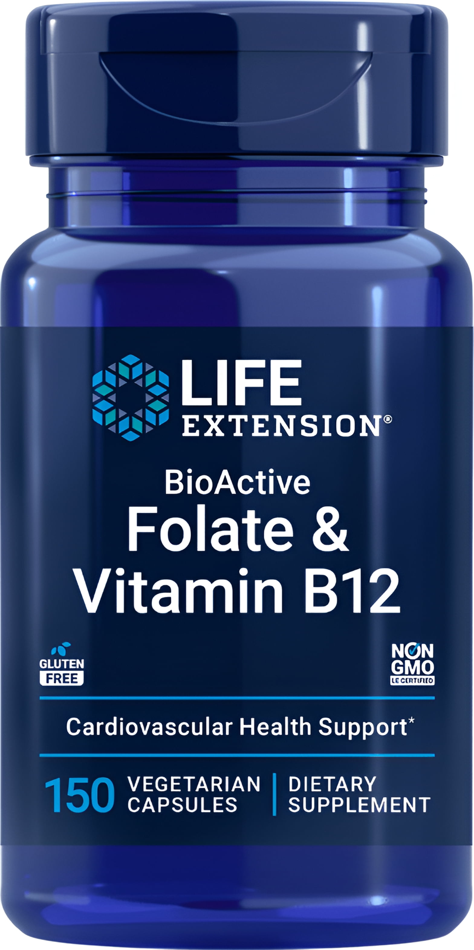 Life Extension BioActive Folate & B12, 150 vegetarian capsules ...