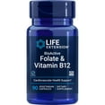 thumbnail image 1 of Life Extension BioActive Folate & Vitamin B12, promotes heart, brain & GI tract health, non-GMO, gluten-free, vegetarian, 90 capsules, 1 of 10
