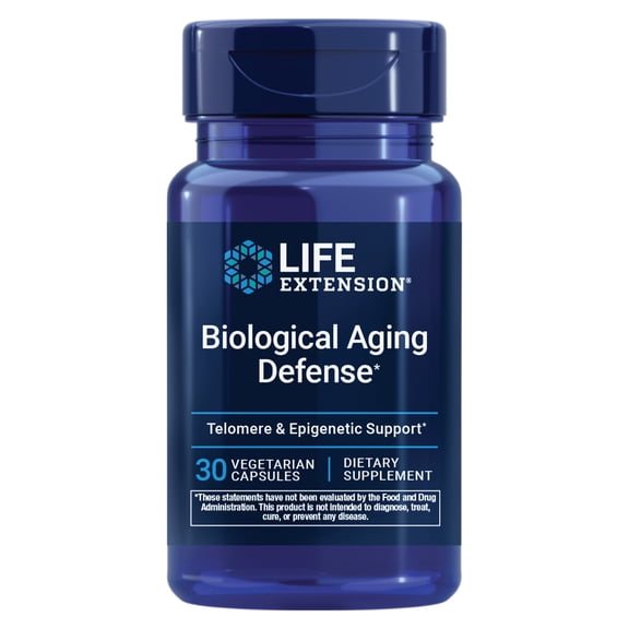 Life Extension® Biological Aging Defense, Healthy Aging Support, DNA methylation, telomere Supplement, Scarlet beebalm, Gluten-Free, Non-GMO, Vegetarian, 30 Capsules
