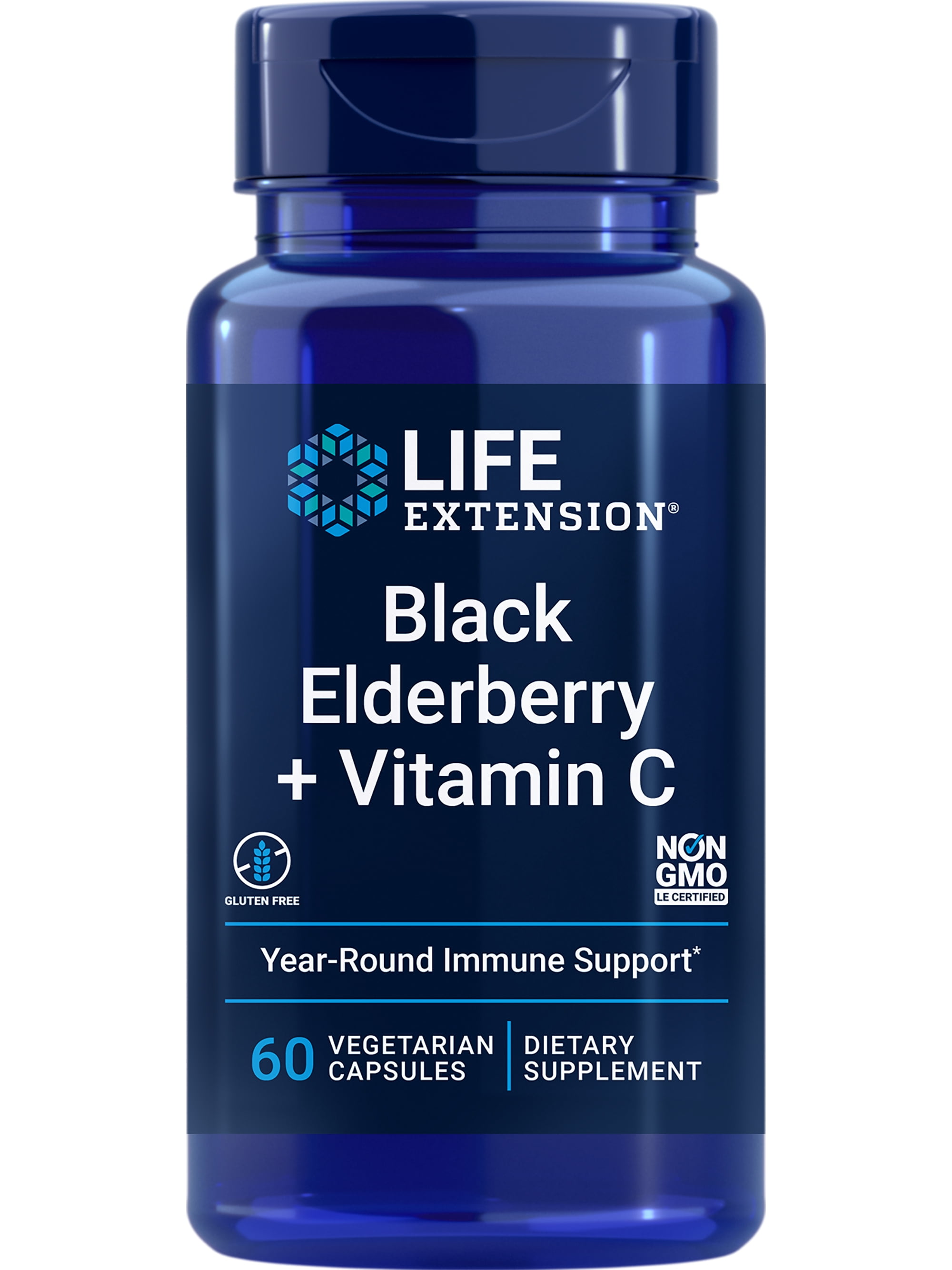 Black Elderberry + Vitamin C Gluten-Free Vegetarian Capsules