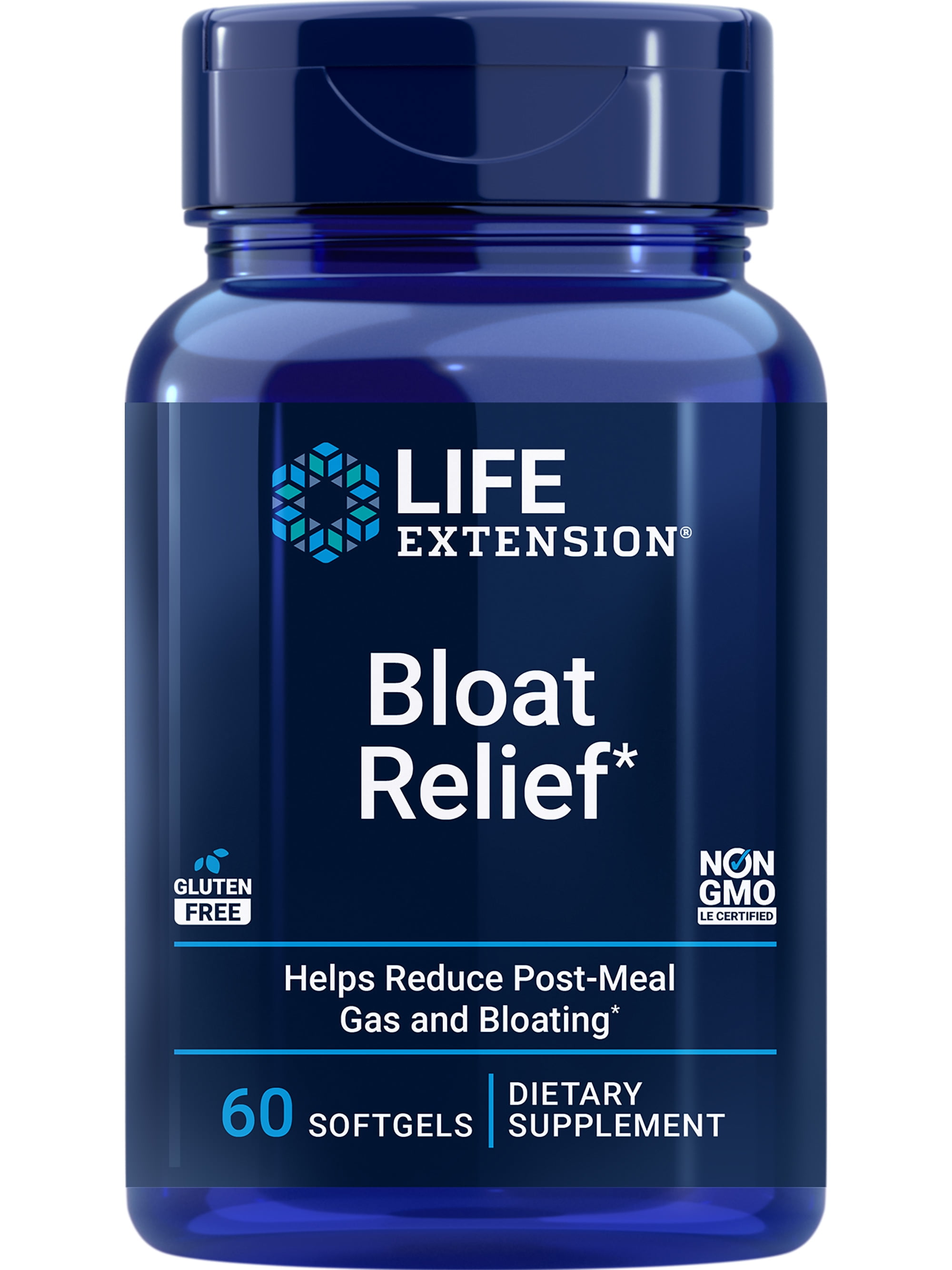 Life Extension Bloat Relief - Helps Relieve Occasional Bloating & Other  Discomforts After Meals - Gluten-Free, Non-GMO - 60 Softgels 