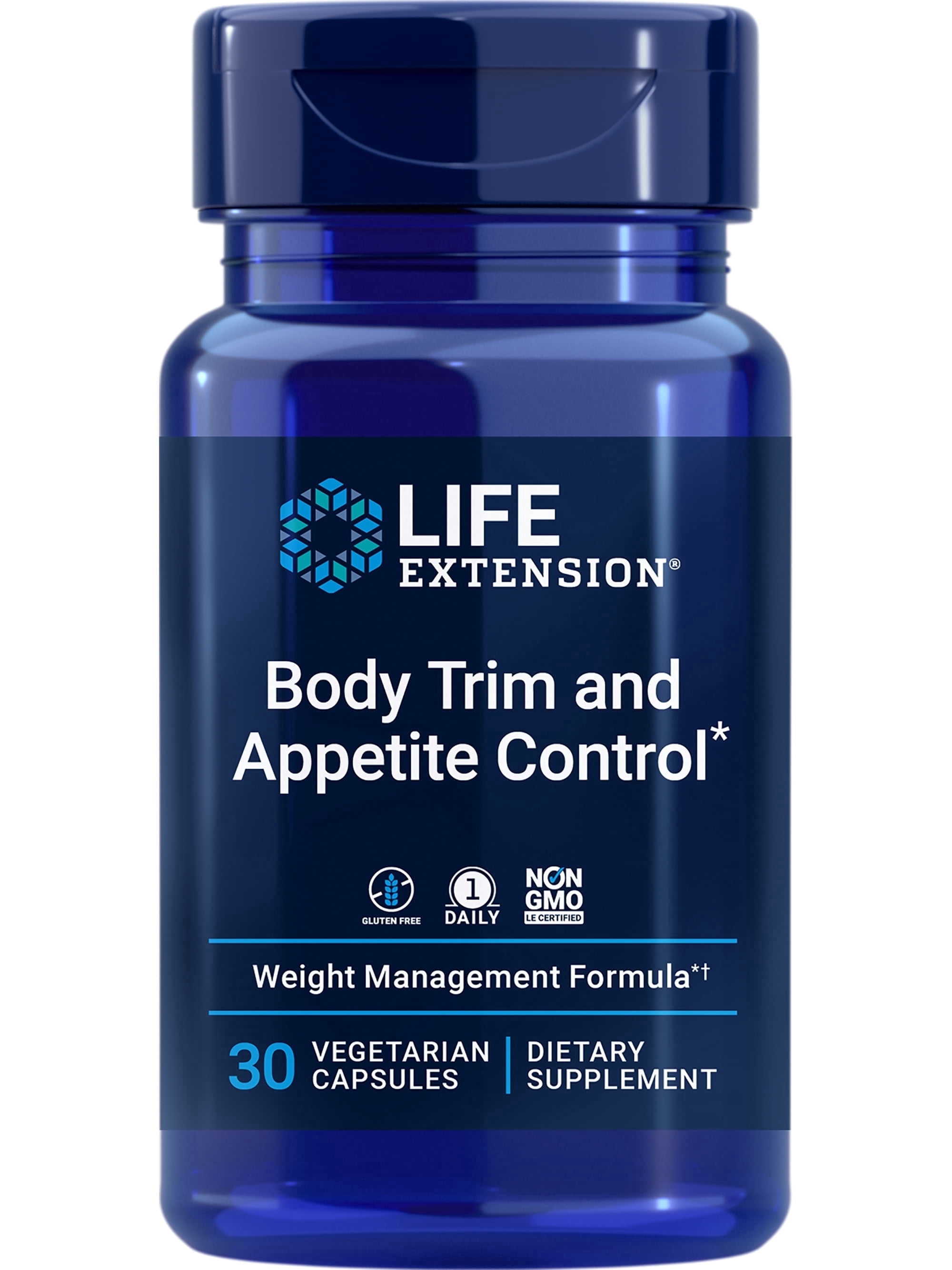 Life Extension Body Trim and Appetite Control, lemon verbena, hibiscus, healthy weight, promotes satiety, weight management, gluten free, non-GMO, 1-daily, vegetarian, 30 capsules