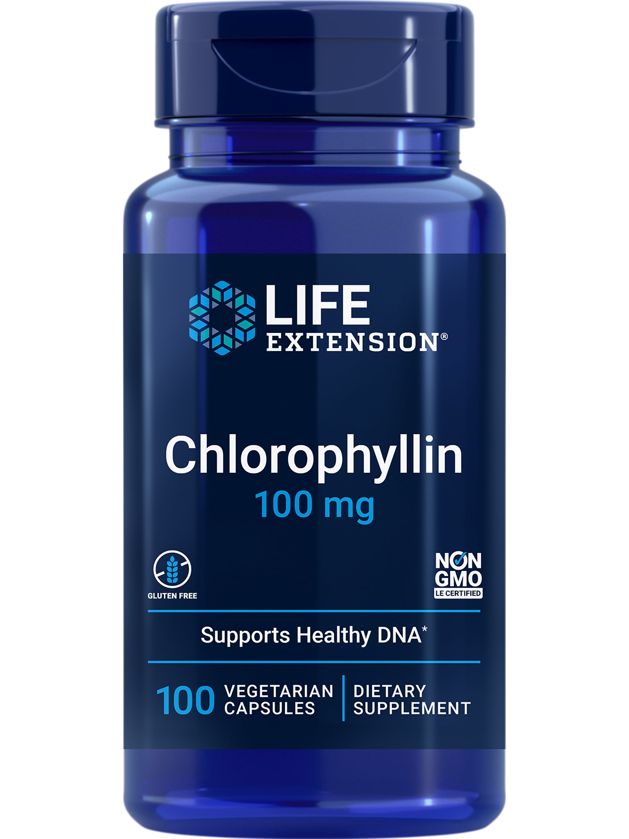 Life Extension Chlorophyllin, antioxidant & DNA health support, gluten-free, non-GMO, vegetarian, 100 vegetarian capsules