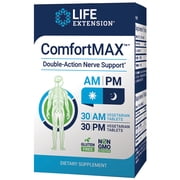 Life Extension ComfortMAX™ - Honokiol and PEA for Nerve Support & Discomfort Relief - Gluten-Free, Non-GMO - 30 AM & 30 PM Vegetarian Tablets