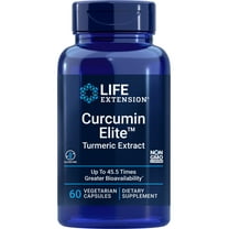 Life Extension Curcumin Elite Turmeric Extract, inflammation health support, immune & heart health, two-month supply, gluten-free, vegetarian, non-GMO, 60 vegetarian capsules