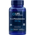 thumbnail image 1 of Life Extension D, L-Phenylalanine Capsules, 500 mg – Supports Mood Health, Promotes Neurotransmitter Health – Gluten-Free, Non-GMO, Vegetarian – 100 Capsules, 1 of 2