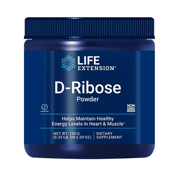 Life Extension D-Ribose Powder, 150 grams - Helps Maintain Healthy Energy Levels in Heart, Muscles & Replenish Healthy Cellular Energy After Exercise - Gluten-Free, Non-GMO, Vegetarian