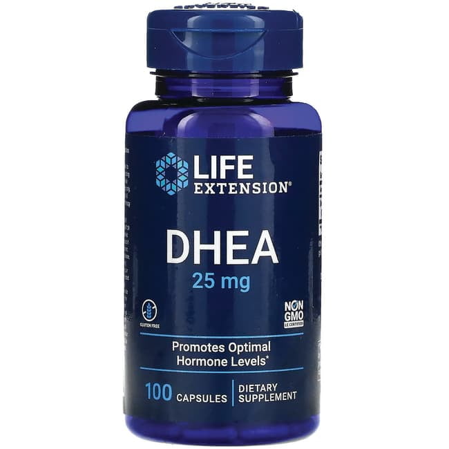 Life Extension DHEA 25 mg  Supplement for Hormone Balance, Immune Support, Sexual Health, Bone & Cardiovascular Health and Anti-Aging and Mood Support  Gluten-Free, Non-GMO  100 Capsules