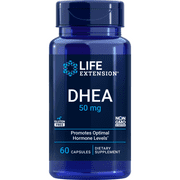 Life Extension DHEA 50 mg – Hormone balance supplement, memory, muscle mass and bone density support, healthy sex drive, gluten-free, non-GMO, 60 Capsules