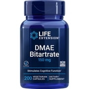 DMAE Bitartrate, supports neurotransmitter production, 6-month supply, gluten-free, non-GMO, vegetarian, 200 capsules