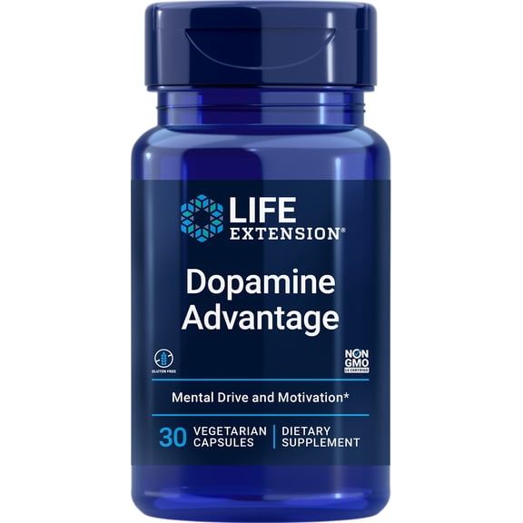 Life Extension Dopamine Advantage - Phellodendron Bark Supplement with Vitamin B12 - for Youthful Dopamine Levels and Brain Health - Gluten-Free, Non-GMO, Vegetarian - 30 Capsules