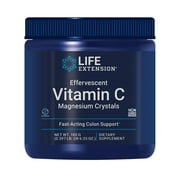 Life Extension Effervescent Vitamin C Magnesium Crystals - Ascorbic Acid Vitamin C Powder Supplement - For Healthy Immune Support with Vitamin B6 - Gluten-Free, Non-GMO - 180 Grams, 30 Servings