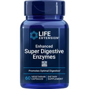 Life Extension Enhanced Super Digestive Enzymes - Supports Digestion & Comfort, Especially for Plant-Based Diets - Non-GMO - 60 Vegetarian Capsules