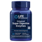 Life Extension Enhanced Super Digestive Enzymes - Supports Digestion & Comfort, Especially for Plant-Based Diets - Non-GMO - 60 Vegetarian Capsules
