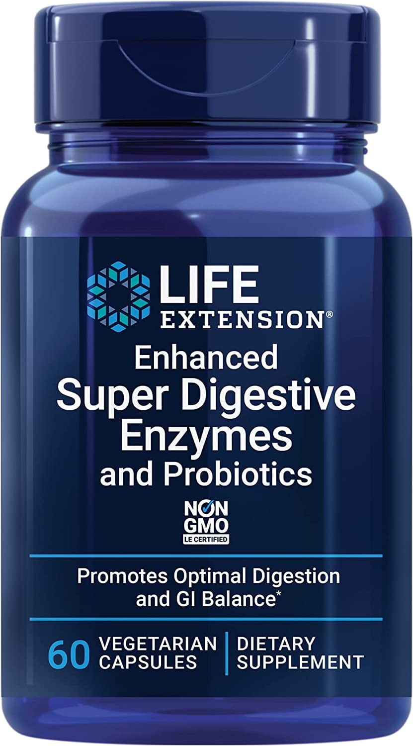 Life Extension - Enhanced Super Digestive Enzymes with Probiotics - 60 Capsules