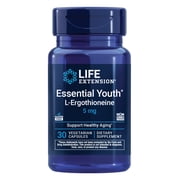 Life Extension Essential Youth L-Ergothioneine, healthy aging supplement, gluten-free, non-GMO, vegetarian, 30 capsules