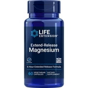 Life Extension Extend-Release Magnesium, prolonged heart & bone health support, cardiovascular & blood pressure health support, bioavailable formula, gluten-free, non-GMO, vegetarian, 60 capsules