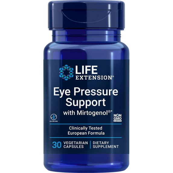 Life Extension, Eye Pressure Support with Mirtogenol®, 120 mg, eye care, eye health supplements, bilberry, French pine bark extract, 30 vegetarian capsules