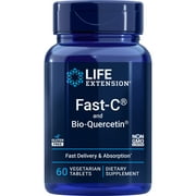 Life Extension Fast-C® and Bio-Quercetin® Phytosome - Fast delivery & absorption for optimum immune support - Gluten-Free, Non-GMO - 60 Vegetarian Tablets