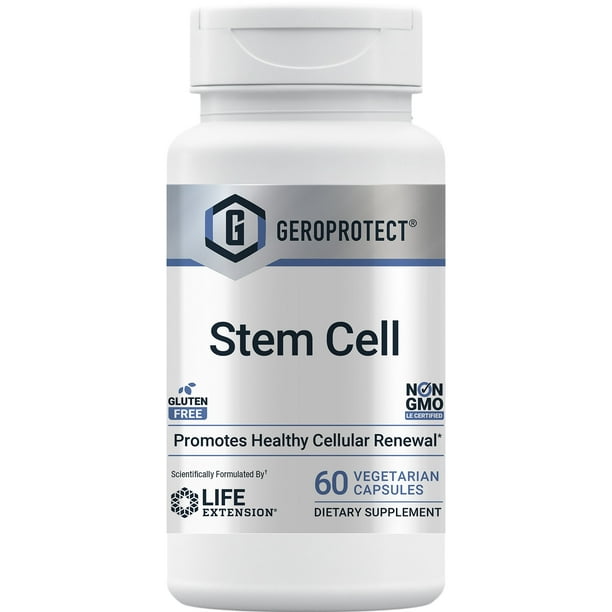 Life Extension GEROPROTECT® Stem Cell - Healthy Cell Support Plant-Based Nutrients Formula Supplement for Anti-Aging & Longevity - Gluten-Free, Non-GMO - 60 Vegetraian Capsules