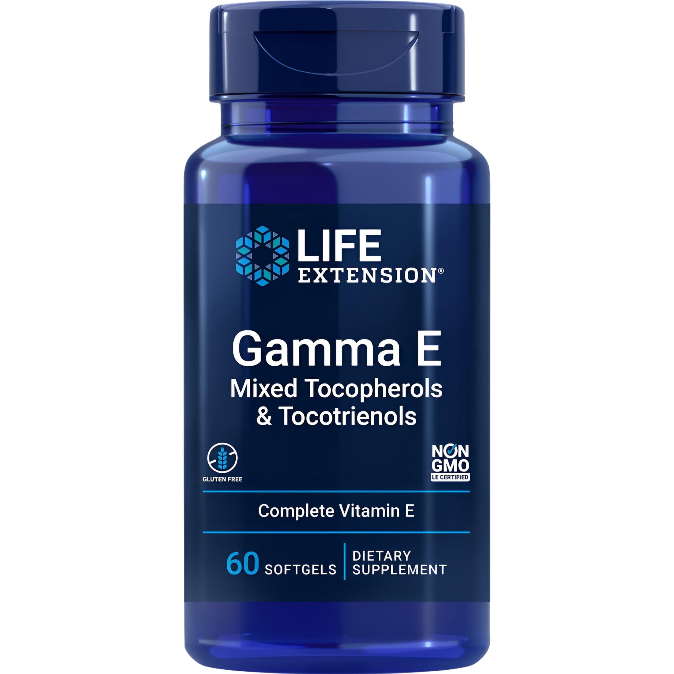 Life Extension Gamma E Mixed Tocopherols & Tocotrienols  Complete Vitamin E Spectrum, Antioxidant Protection  Non-GMO, Gluten-Free  60 Softgels