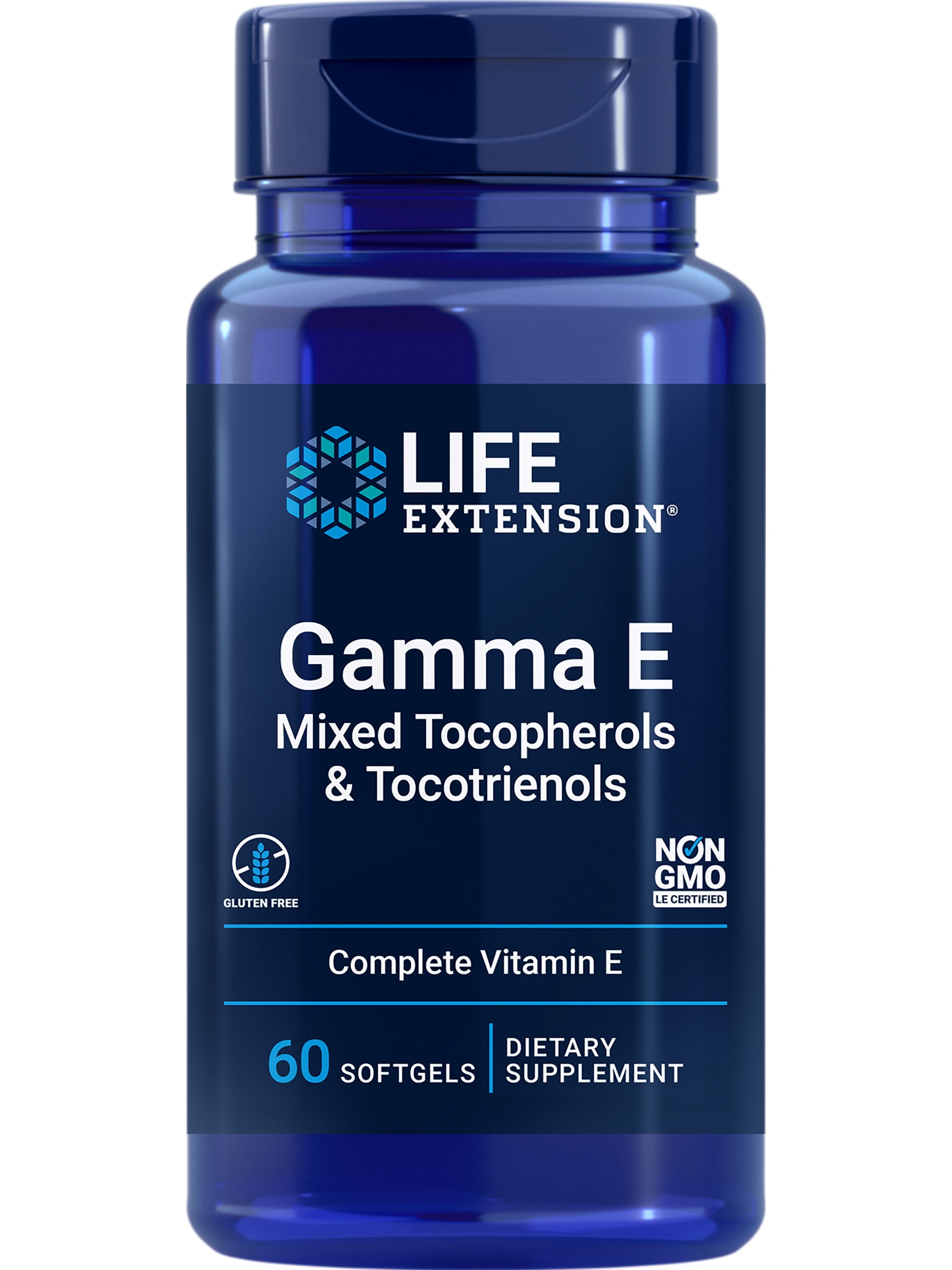Life Extension Gamma E Mixed Tocopherols &amp; Tocotrienols &ndash; Complete Vitamin E Spectrum, Antioxidant Protection &ndash; Non-GMO, Gluten-Free &ndash; 60 Softgels