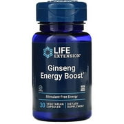 Life Extension Ginseng Energy Boost - Power, Stress Release & General Health - Gluten-Free, Non-GMO - 30 Vegetarian Capsules