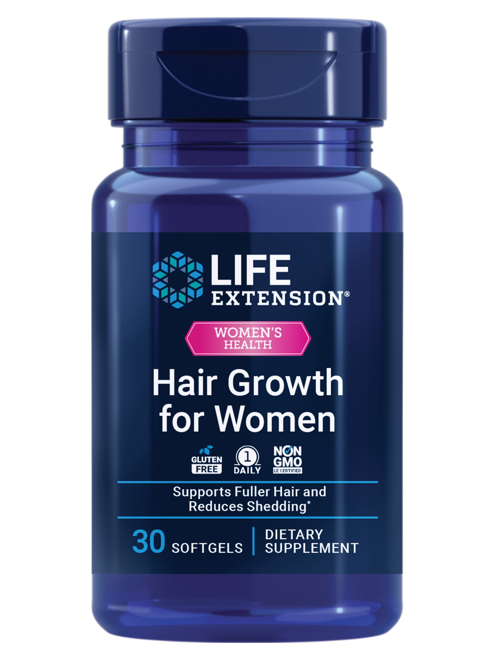 Life Extension Hair Growth for Women, hair growth supplement, fullness and density, Ceramosides™, VI-SPO®, non-GMO, 1-daily, gluten-free, 30 softgels