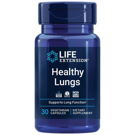 Life Extension Healthy Lungs – Lung Support Supplement - Helps Maintain Lung & Breathing Health with Boswellia, Bael, Saffron, Andrographolide - Gluten-Free, Once Daily - 30 Vegetarian Capsules