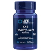 Life Extension Krill Healthy Joint Formula - Deep Sea Antarctic Krill Oil Supplement with Hyaluronic Acid & Astaxanthin - Non-GMO - 30 Softgels