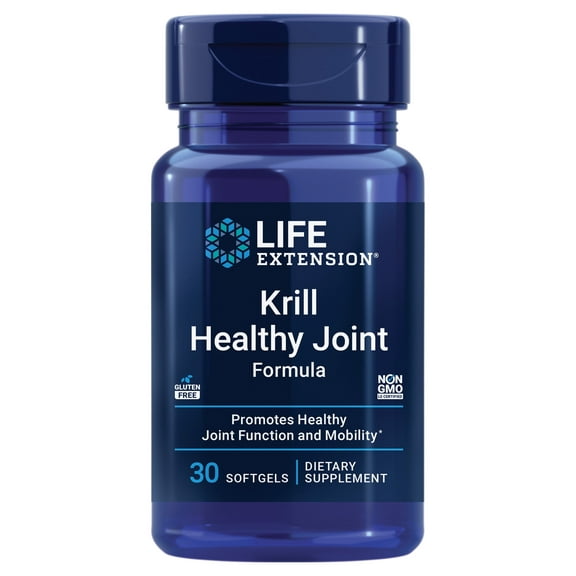 Life Extension Krill Healthy Joint Formula - Deep Sea Antarctic Krill Oil Supplement with Hyaluronic Acid & Astaxanthin - Non-GMO - 30 Softgels
