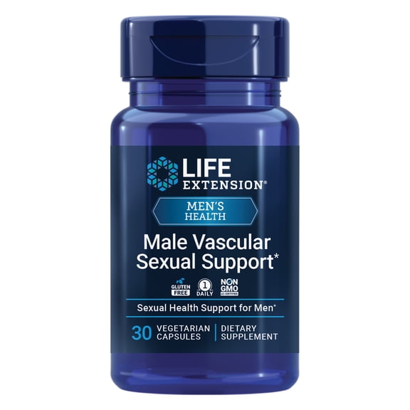 Life Extension Male Vascular Sexual Health Support - Hormone-Free Black Ginger Extract - 1 Daily, Gluten-Free, Vegetarian, Non-GMO - 30 Capsules