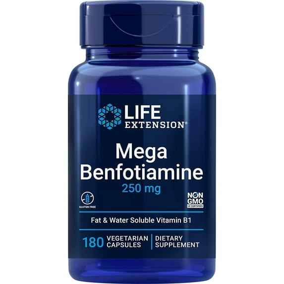Life Extension Mega Benfotiamine, 250 mg, 180 Vegetarian Capsules