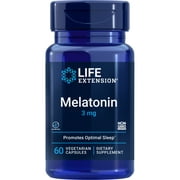 Life Extension Melatonin, 3 mg, optimal sleep support, healthy circadian rhythms, cellular defense, gluten-free, non-GMO, vegetarian, 60 chewable lozenges