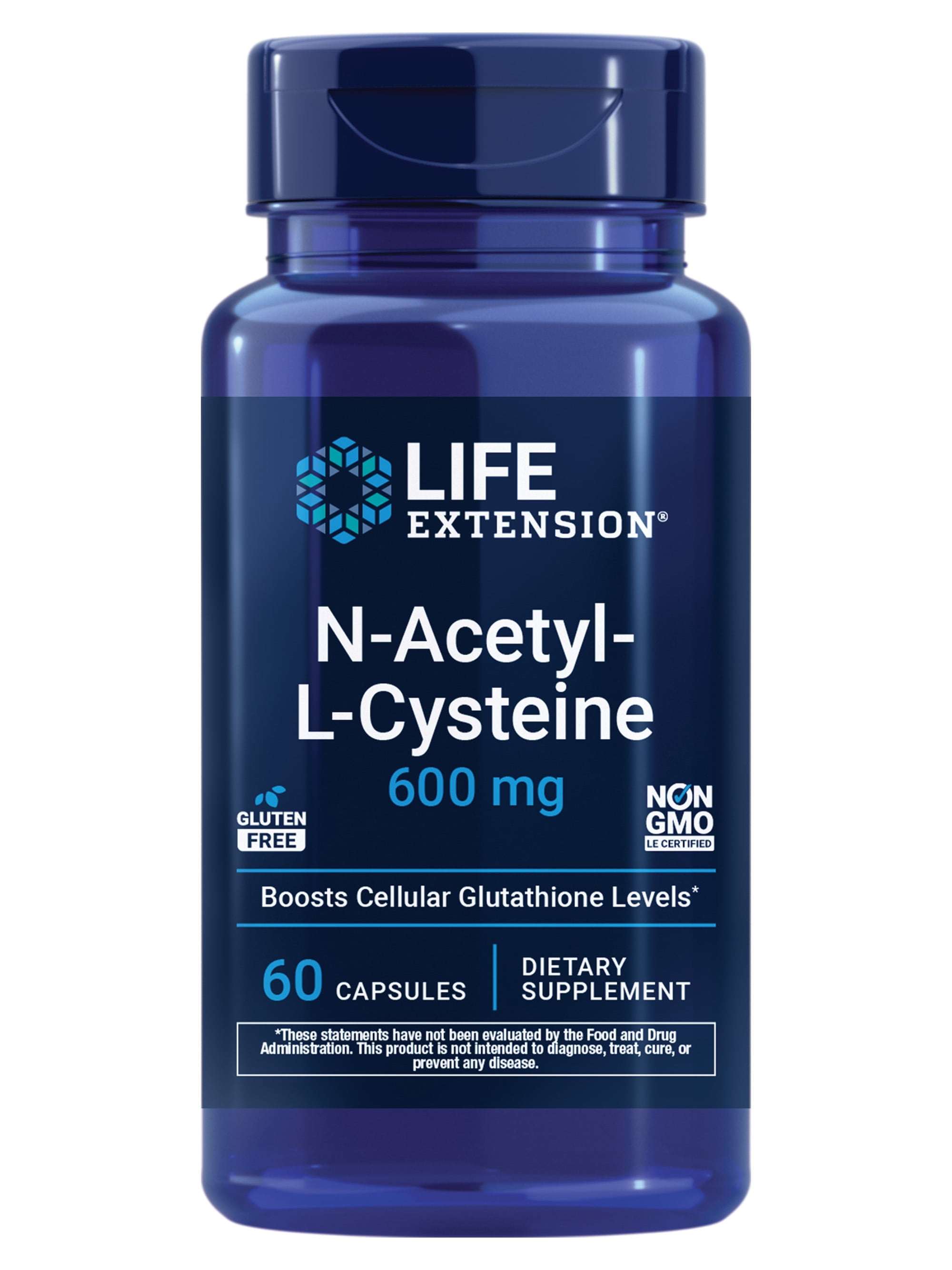 Life Extension N-Acetyl-L-Cysteine (NAC), 600 mg, liver supplement, 60 capsules