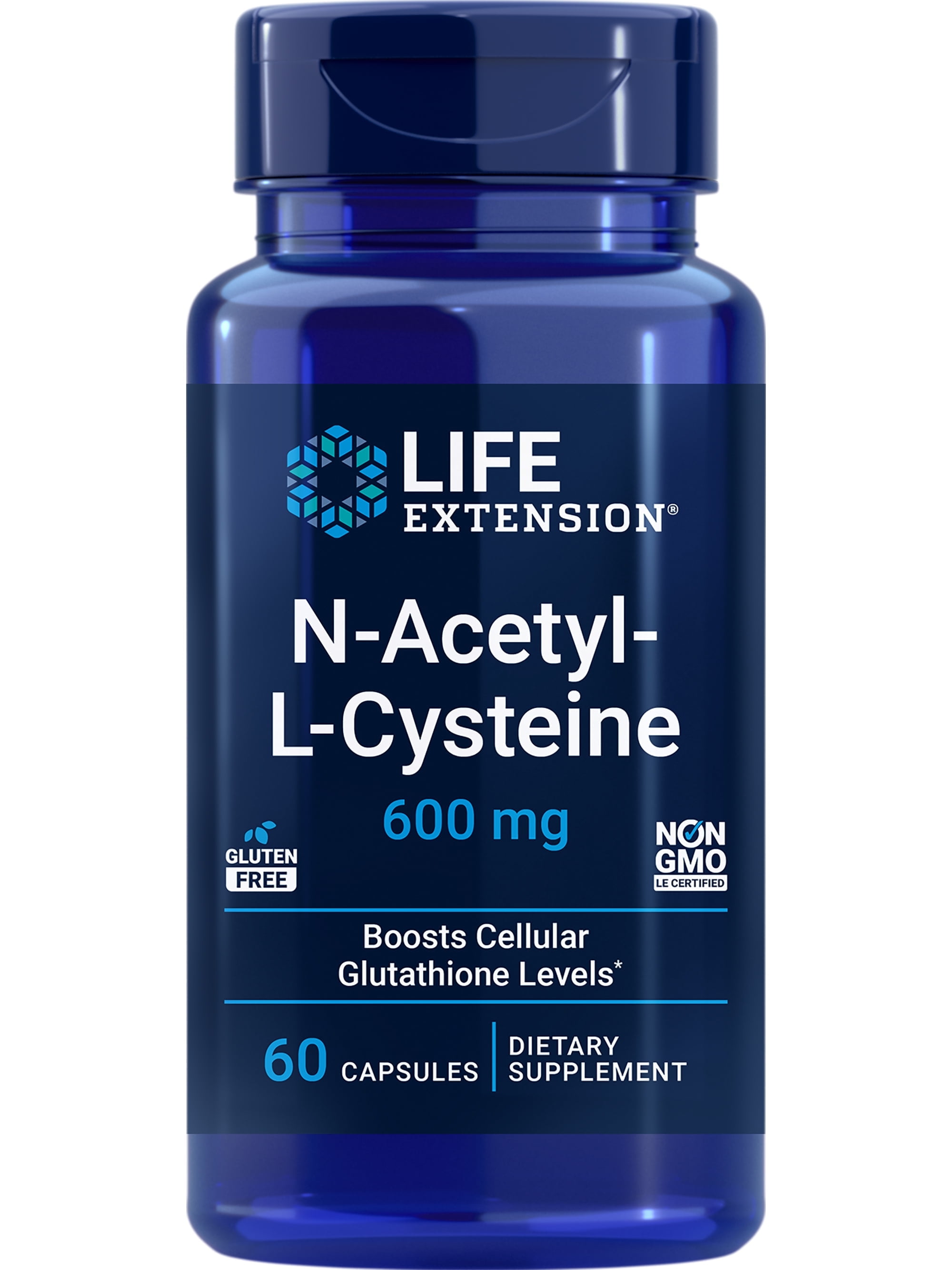 Life Extension N-Acetyl-L-Cysteine (NAC), immune response, respiratory health, liver health, NAC 600 mg, antioxidant defense, free radicals, easy to absorb, 60 capsules