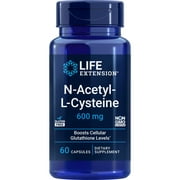 Life Extension N-Acetyl-L-Cysteine (NAC), immune response, respiratory health, liver health, NAC 600 mg, antioxidant defense, free radicals, easy to absorb, 60 capsules