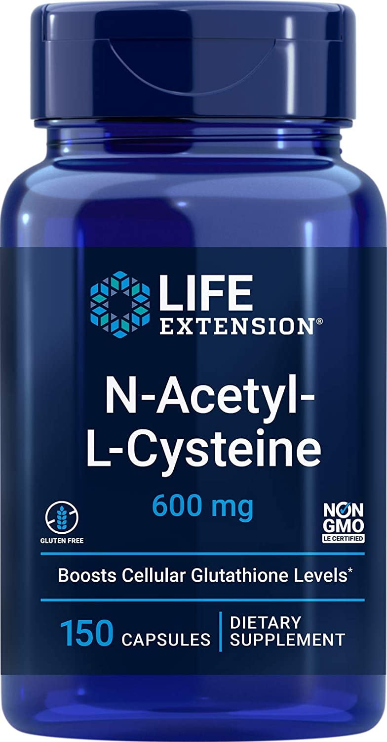 Life Extension N-Acetyl-L-Cysteine NAC 600mg, 150 Capsules - NAC Supplement