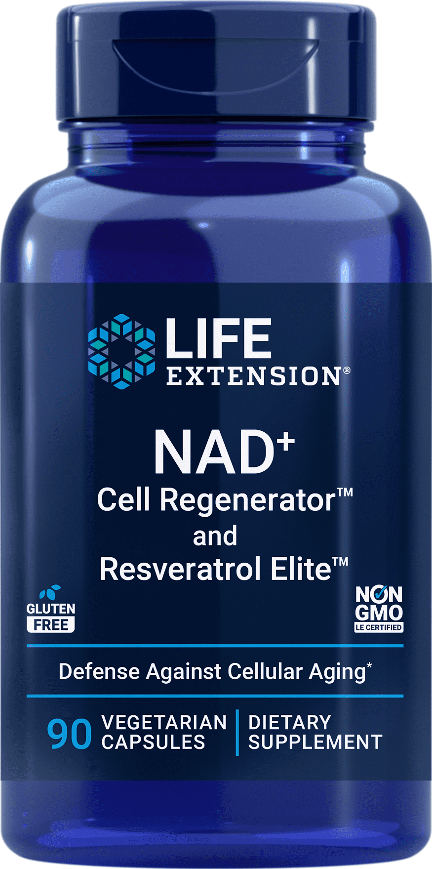 Life Extension NAD+ Cell Regenerator and Resveratrol Elite, 90 Veg Caps ...