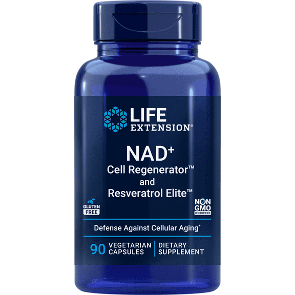 Life Extension NAD+ Cell Regenerator and Resveratrol Elite, 90 Veg Caps