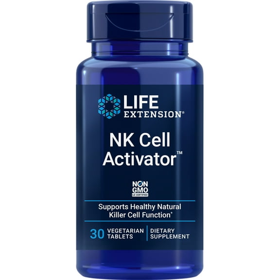 Life Extension NK Cell Activator™, immune support, natural killer cell activity, enzymatically modified rice bran, non-GMO, vegetarian, 30 tablets